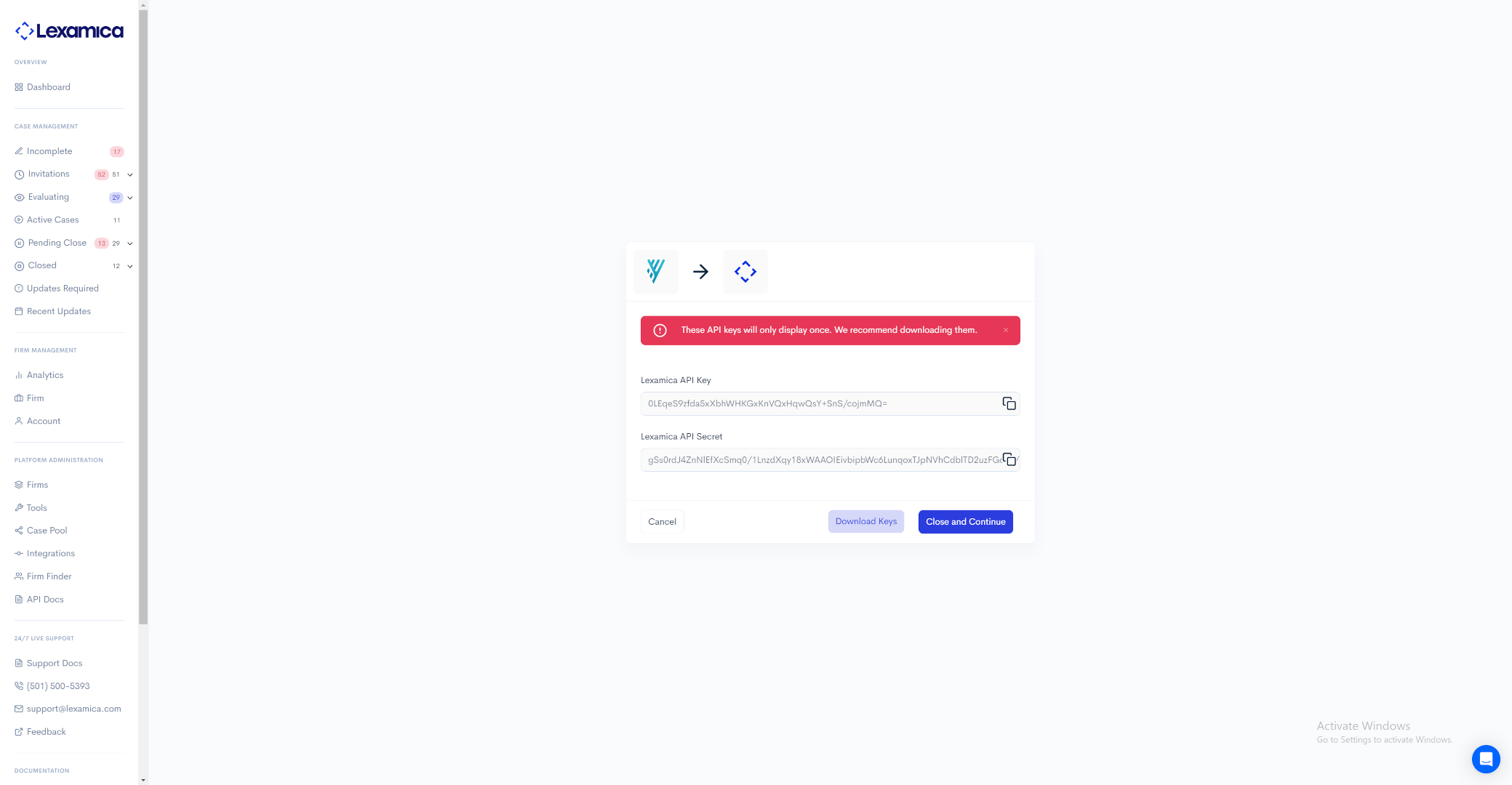 Save or Download Integration Credentials