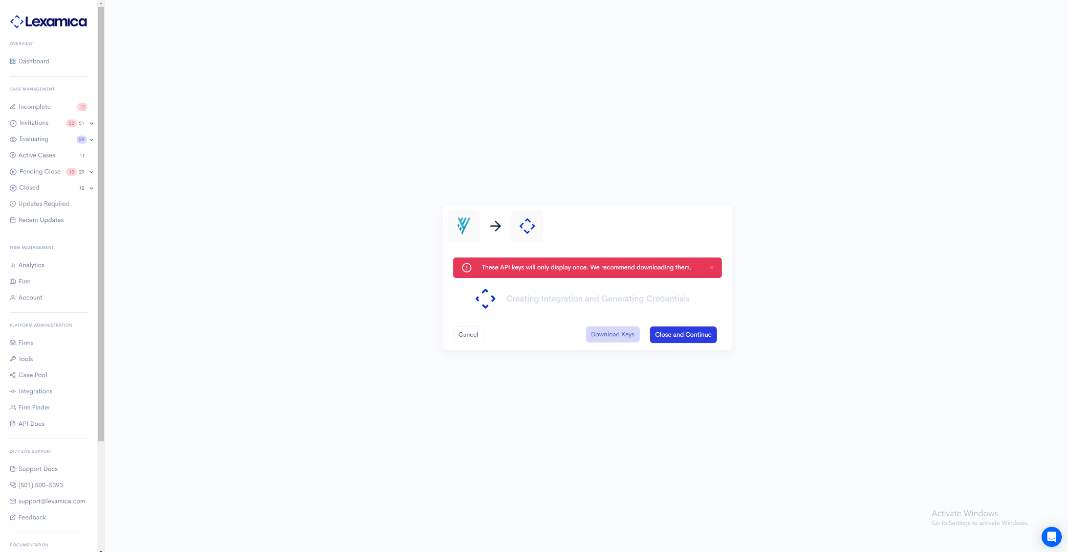 Generate Integration Credentials